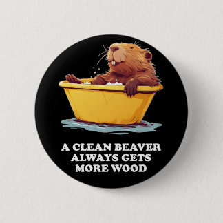 Beaver Lover Bath Ronde Button 5,7 Cm
