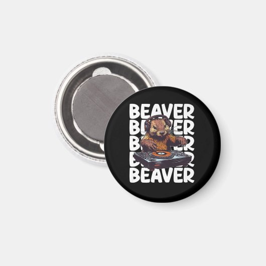 Beaver Lover DJ Magneet (Voorkant / Achterkant)