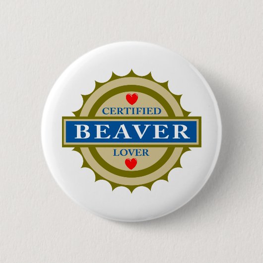 Beaver Lover Ronde Button 5,7 Cm (Voorkant)