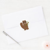 Beaver met bijkantoren ronde sticker (Envelop)