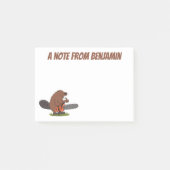 Beaver met de cartoon van kettingzagen illustratie post-it® notes (Voorkant)