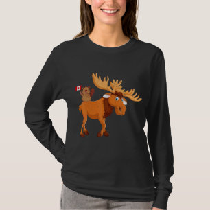 Beaver met Moose Maple Leaf Canadian Flag Canada T-shirt