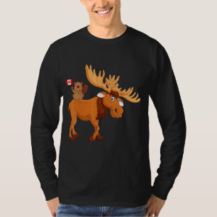 Beaver met Moose Maple Leaf Canadian Flag Canada T-shirt