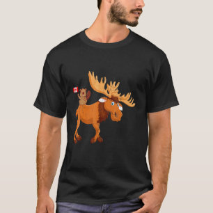 Beaver met Moose Maple Leaf Canadian Flag Canada T-shirt