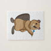 Beaver met Pijlen bij Darts Legpuzzel (Horizontaal)