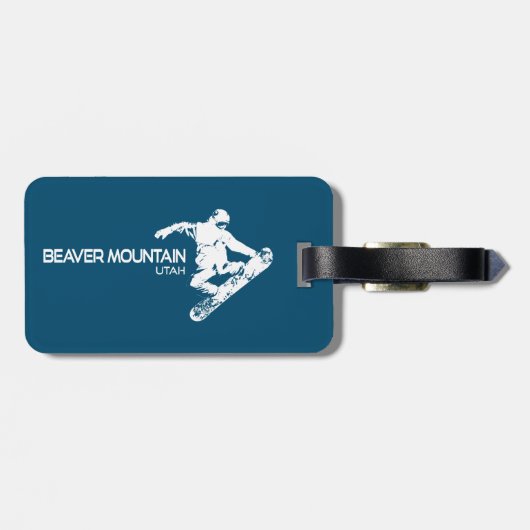 Beaver Mountain Resort Utah Snowboarder Bagagelabel (Achterkant horizontaal)