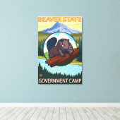 Beaver & Mt. Hood - Government Camp, Oregon Canvas Afdruk (Insitu (Houten vloer))