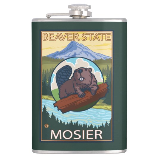 Beaver & Mt. Hood - Mosier, Oregon Heupfles (Voorkant)