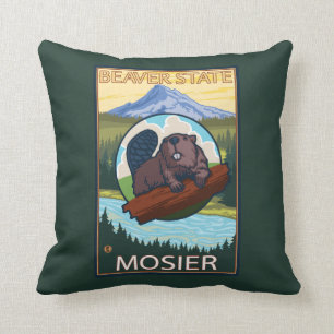 Beaver & Mt. Hood - Mosier, Oregon Kussen
