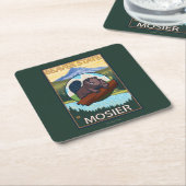 Beaver & Mt. Hood - Mosier, Oregon Vierkante Kartonnen Onderzetter (Schuin)