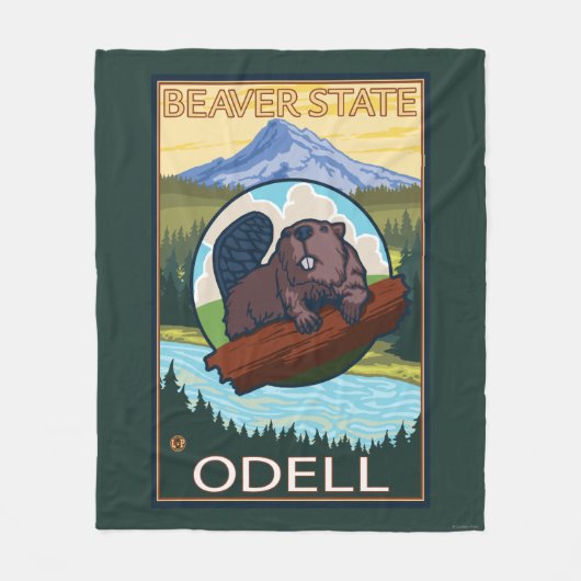 Beaver & Mt. Hood - Odell, Oregon Fleece Deken (Voorkant)