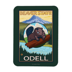 Beaver & Mt. Hood - Odell, Oregon Magneet