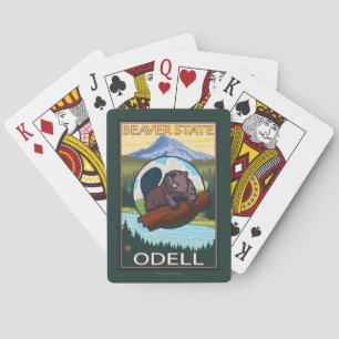 Beaver & Mt. Hood - Odell, Oregon Speelkaarten