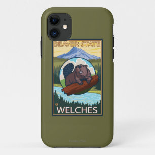 Beaver & Mt. Hood - Welches, Oregon iPhone 11 Hoesje