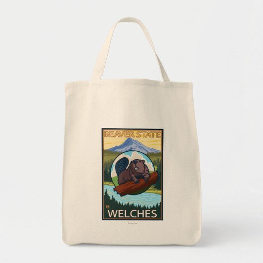 Beaver & Mt. Hood - Welches, Oregon Tote Bag (Voorkant)