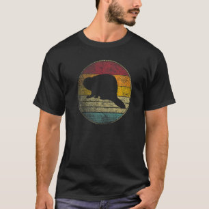 Beaver Natuur Buiten Wandelen Gif Retro Stijl Vint T-shirt