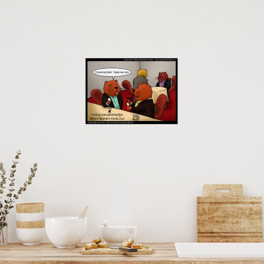 Beaver Networking Bars Funny Classic Posters (Cuisine)