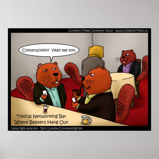 Beaver Networking Bars Funny Classic Posters (Devant)