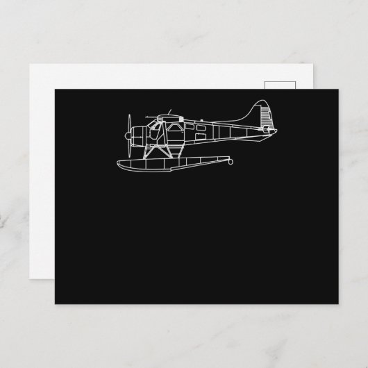 Beaver on Floats Zee Planet Pilot Front & Back Uitnodiging Briefkaart (Voorkant / Achterkant)