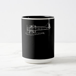 Beaver on Floats Zee Planet Piot Funny Gift Tweekleurige Koffiemok