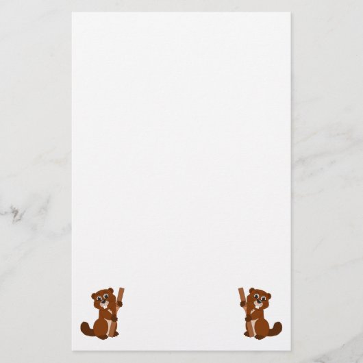 Beaver-ontwerp Briefpapier (Voorkant)