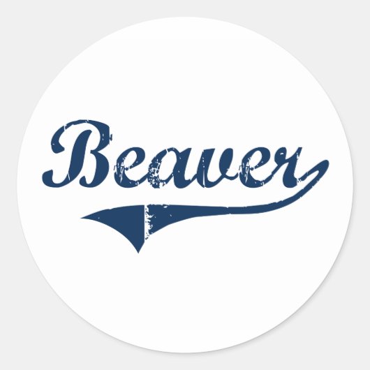 Beaver Pennsylvania Classic Design Ronde Sticker (Voorkant)