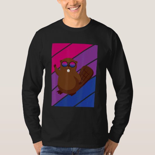 Beaver Pride Bisexual Flag LGBTQ Proud Ally Pride  T-shirt (Voorkant)