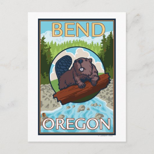 Beaver & River - Bend, Oregon Briefkaart (Voorkant)
