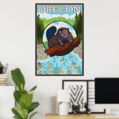 Beaver & River - Oregon Coast Poster (Thuiskantoor)