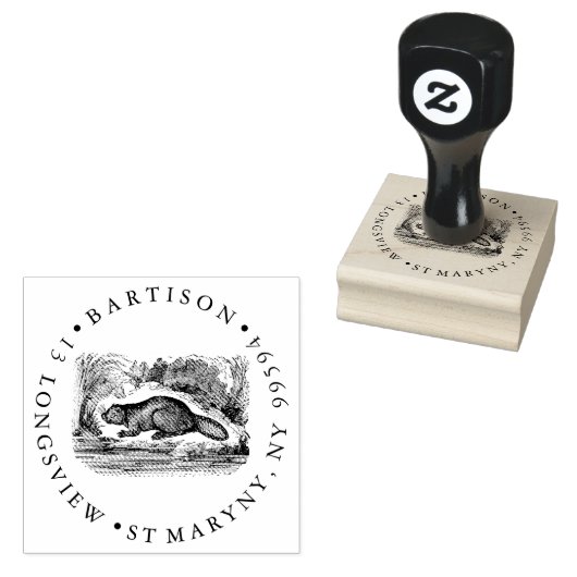 BEAVER ROUND RETOURADRES 	RUBBERSTEMPEL (Gestempeld)