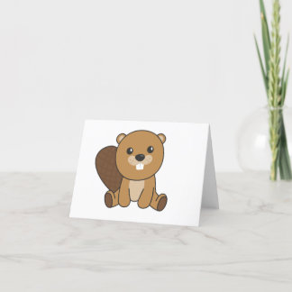 Beaver Schattige Knaagdieren Voor Kinderen Funny B Bedankkaart
