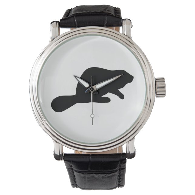 Beaver Silhouette Horloge (Voorkant)