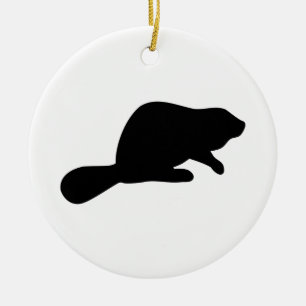 Beaver Silhouette Keramisch Ornament