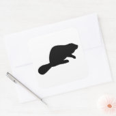 Beaver Silhouette Vierkante Sticker (Envelop)