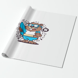 Beaver Surfing Cadeaupapier
