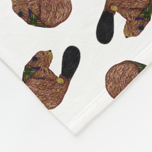 Beaver Toss Blanket Fleece Deken (Hoek)