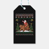 Beaver Ugly Xmas Gift Funny Santa Riding Beaver Ch Cadeaulabel (Voorkant)