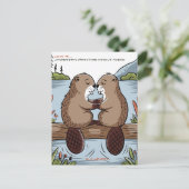 Beaver Valentijn Briefkaart (Staand voorkant)