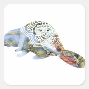 Beaver Vierkante Sticker
