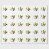 Beaver-y Merry! Cute Kerstbever Cadeaupapier (Vlak)