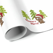 Beaver-y Merry! Cute Kerstbever Cadeaupapier (Rol Hoek)