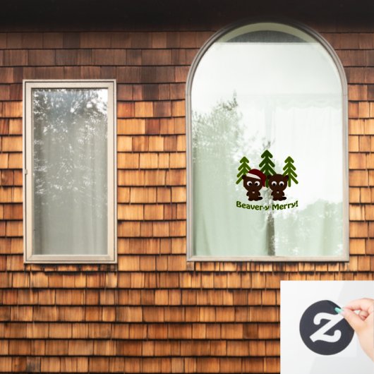Beaver-y Merry! Kerstbeken Raamsticker (Huis Raam)