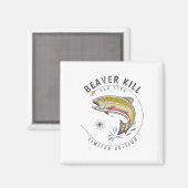 Beaverkill River New York Fly Fishing Souvenir Bea Magneet (Voorkant / Achterkant)
