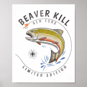 Beaverkill Rivier New York Fly Fishing Souvenir Be Poster