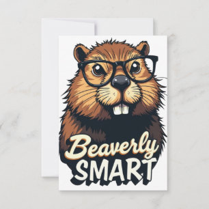 Beaverly Smart - Grappige Bever met een Grafische  Aankondiging