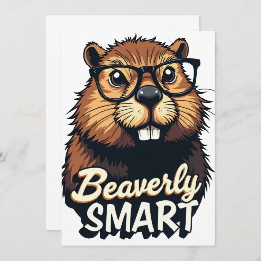 Beaverly Smart - Grappige Bever met een Grafische Kaart (Voorkant / Achterkant)