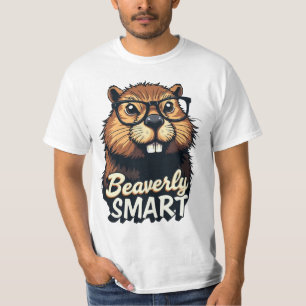 Beaverly Smart - Grappige Bever met een Grafische  T-shirt