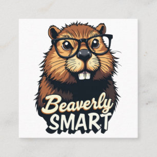 Beaverly Smart - Grappige Bever met een Grafische Vierkante Visitekaartje