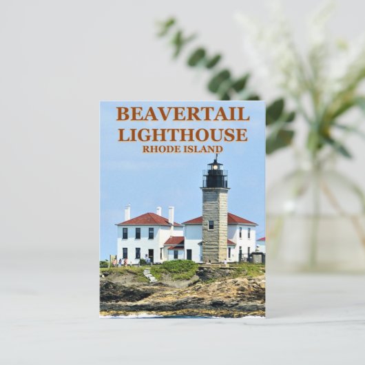 Beavertail Lighthouse, Rhode Island Carte postale (Debout devant)