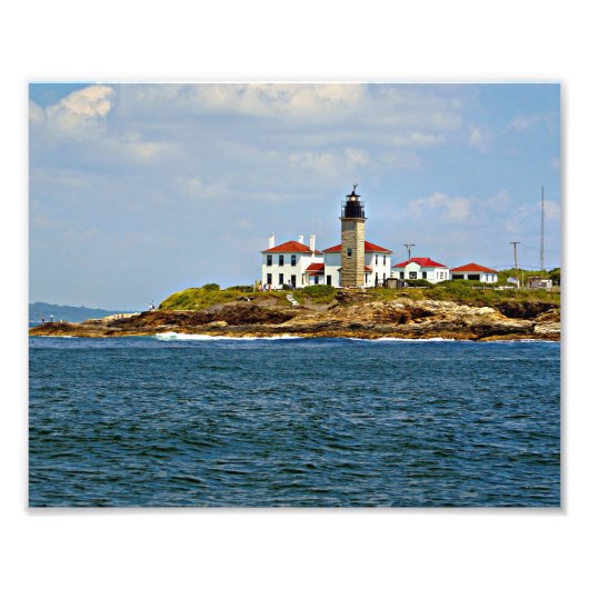 Beavertail Lighthouse, Rhode Island Photo Print Foto Afdruk (Voorkant)